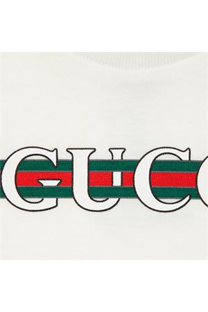 white cotton tshirt GUCCI KIDS | 548034XJGPI9214